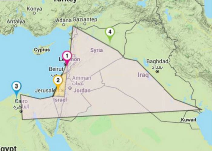 Ancient Map of Israel – Biblical Boundaries of the Land of Israel